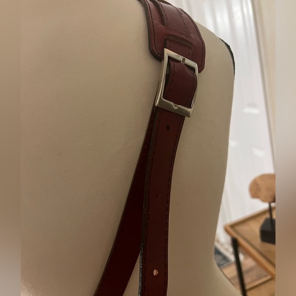 Cécile & Jeanne Paris Red Leather Vintage Doctor Bag Top Handle Crossbody Chic - Picture 5 of 13